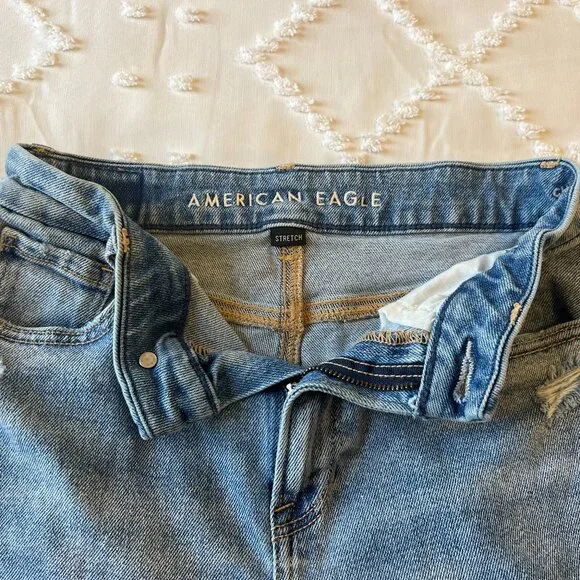 American Eagle Curvy Mom Ripped Stretch Jeans SIZE 0 - Picture 4 of 12